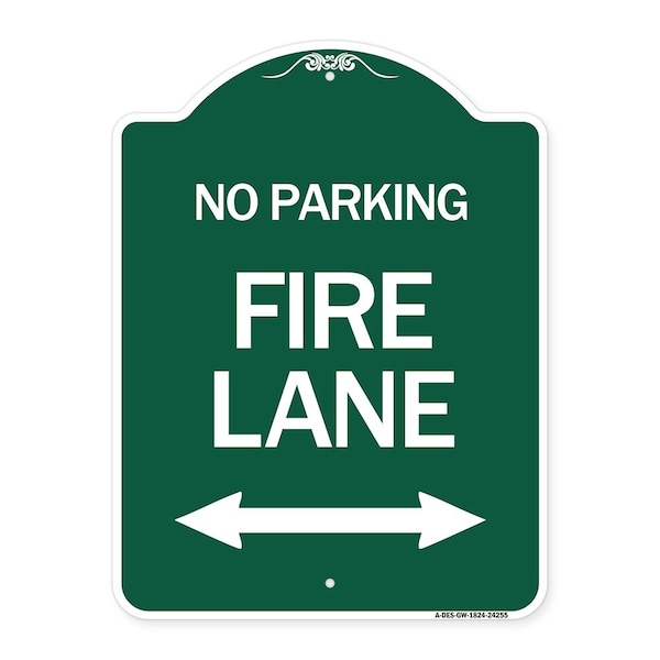 Signmission Colorado Fire Lane W/ Bidirectional Arrow, Green & White Aluminum Sign, 18" x 24", GW-1824-24255 A-DES-GW-1824-24255 - main
